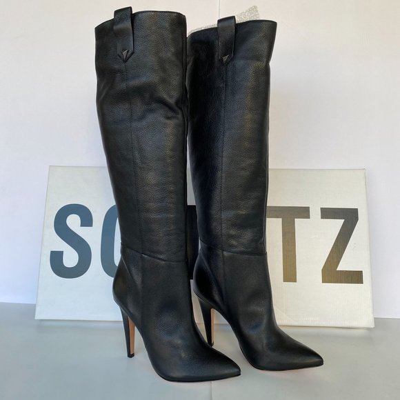 SCHUTZ Shoes - NIB SCHUTZ VICK BLACK KNEE HIGH LEATHER BOOTS SZ 6.5B 6B